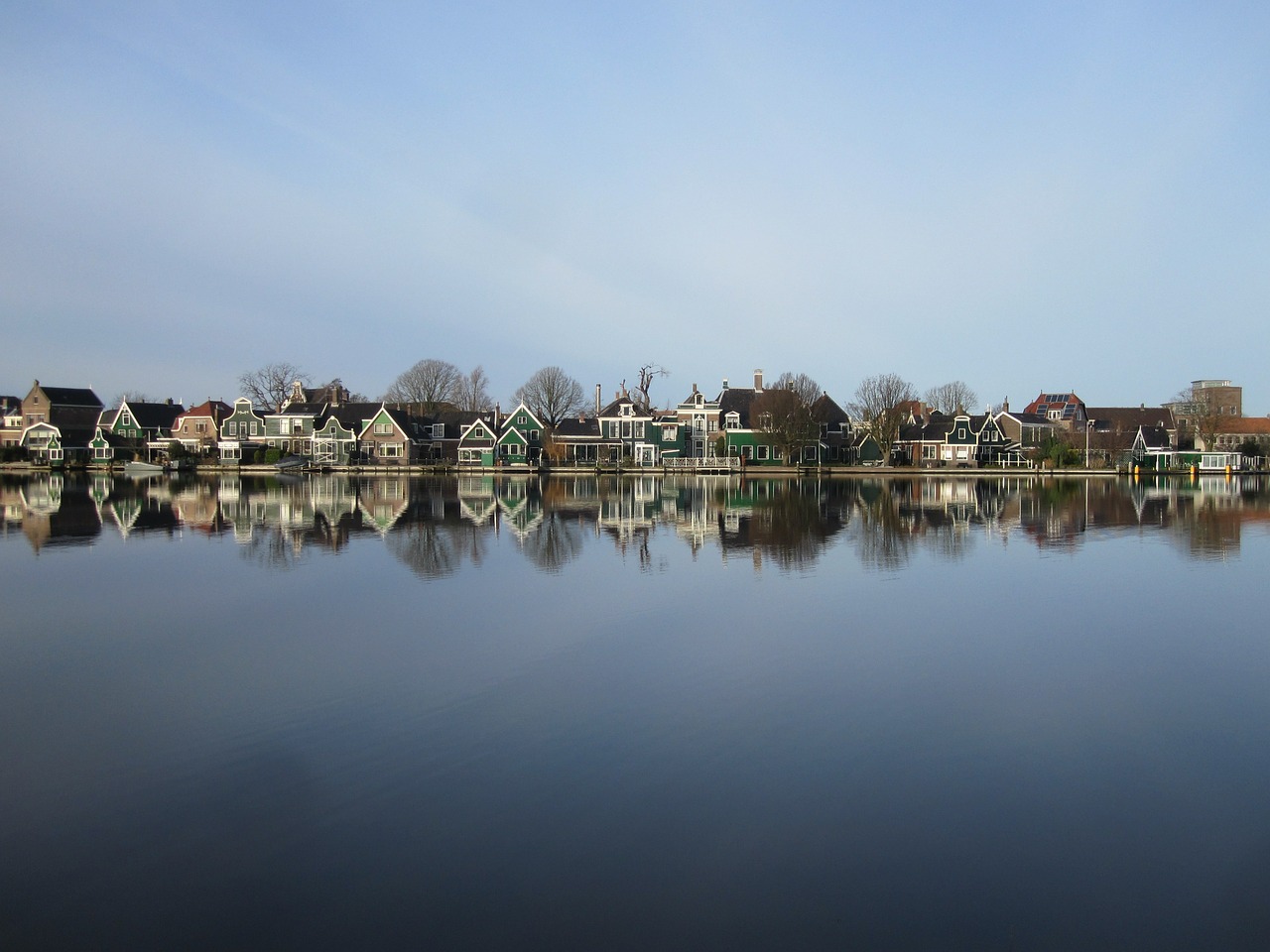 Zaandam, Malūnai, Užsegimai, Vaizdas, Vanduo, Zaanse Schans, Mėlynas, Oras, Kraštovaizdis, Nemokamos Nuotraukos