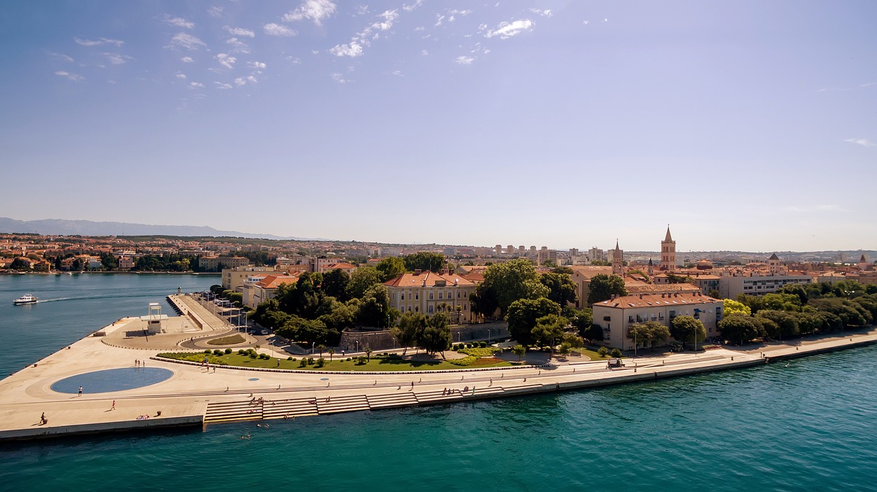 Zadar, Kroatija, Vasara, Jūros Organas, Adrijos Regionas, Dalmatija, Antena, Miesto Panorama, Nemokamos Nuotraukos,  Nemokama Licenzija