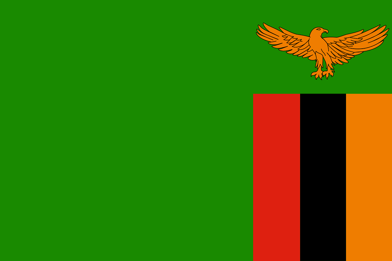 Zambija, Vėliava, Nacionalinis, Simbolis, Žalias, Erelis, Juostelės, Raudona, Juoda, Oranžinė