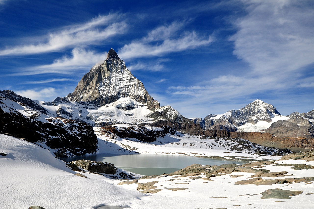 Zermatt, Matterhorn, Kalnas, Alpės, Mount Matterhorn, Žiema, Šveicarija, Nemokamos Nuotraukos,  Nemokama Licenzija