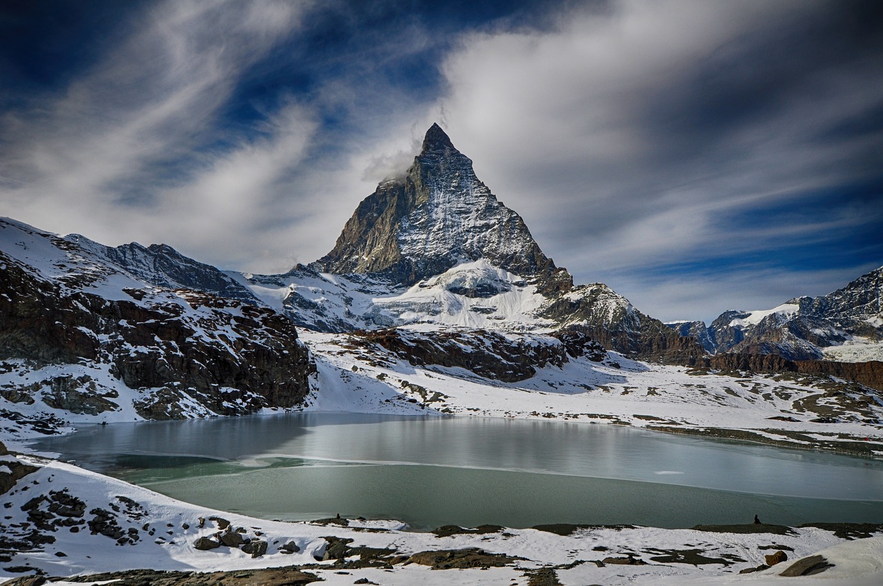 Zermatt, Matterhorn, Kalnas, Alpės, Mount Matterhorn, Žiema, Šveicarija, Nemokamos Nuotraukos,  Nemokama Licenzija
