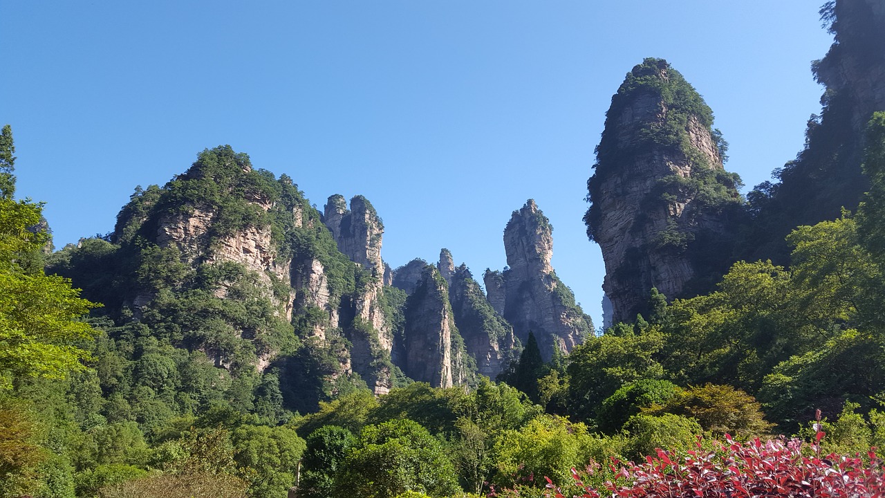 Zhangjiajie, Natūralus Grožis, Kalnas, Akmuo, Mėlynas Dangus, Turizmas, Tianranyangba, Nemokamos Nuotraukos,  Nemokama Licenzija