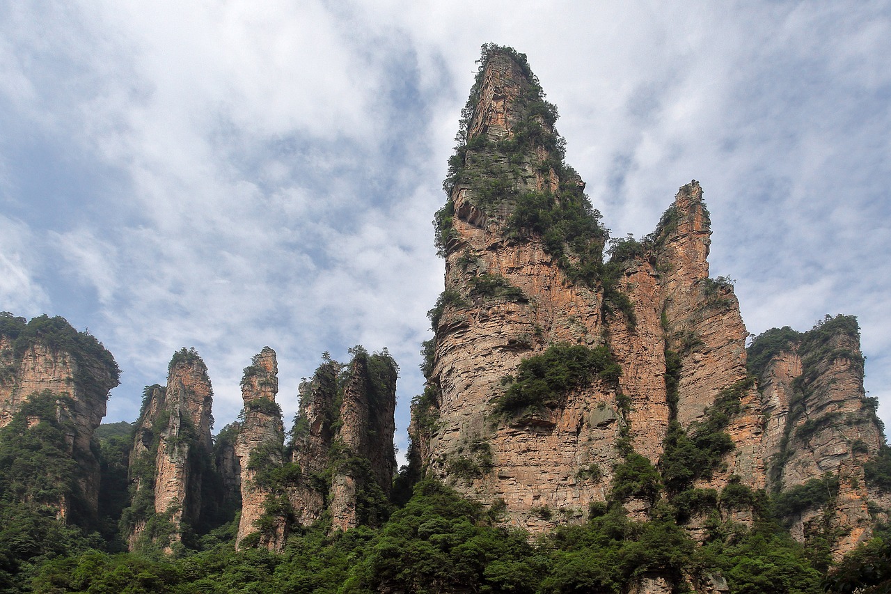 Zhangjiajie, Wulingyuan, Kvarcinio Smiltainio Viršutinio Miško Kraštovaizdžio, Nemokamos Nuotraukos,  Nemokama Licenzija
