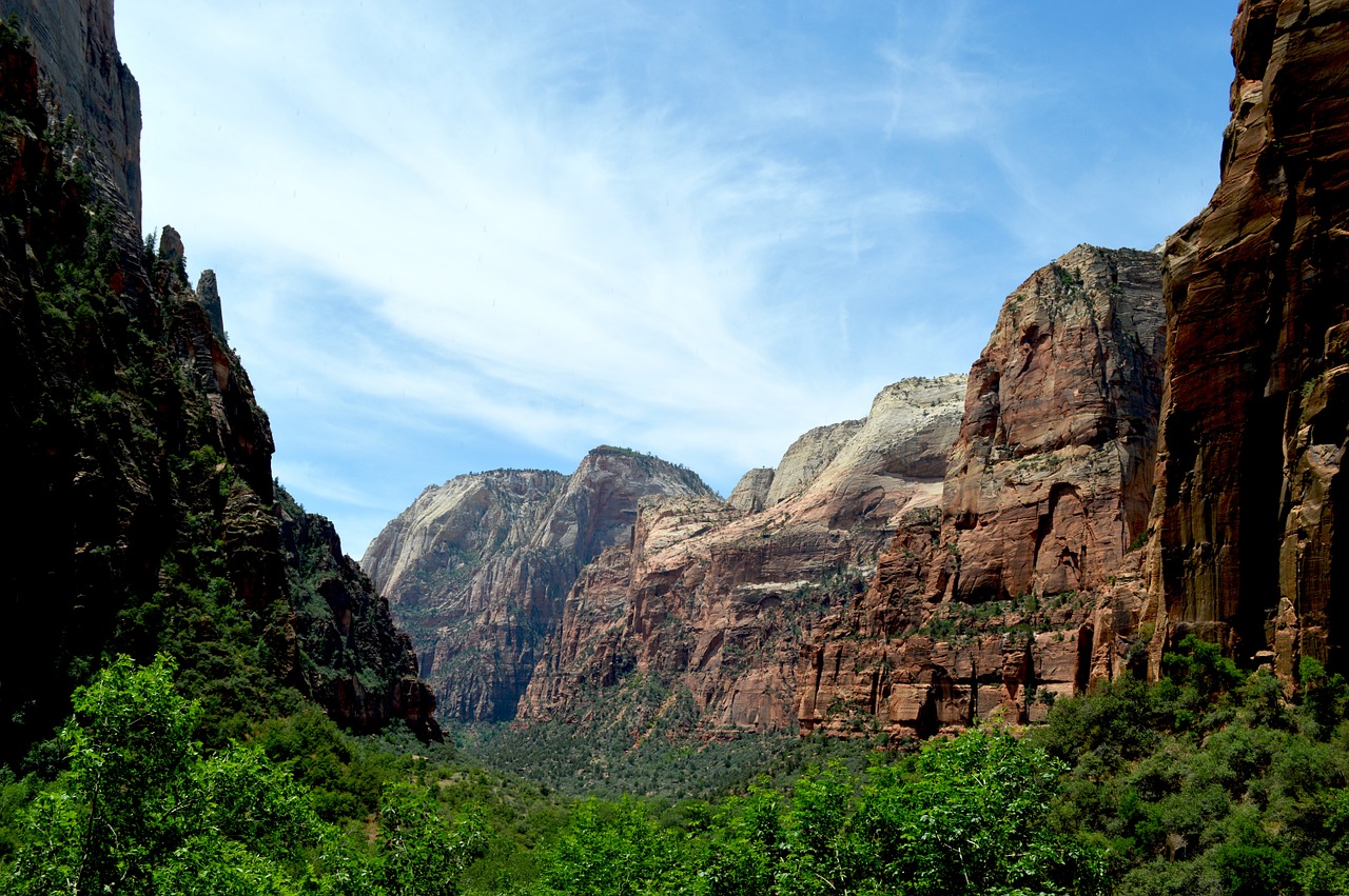 Zion, Dangus, Utah, Nacionalinis, Parkas, Akmuo, Vaizdingas, Kraštovaizdis, Slėnis, Kalnas