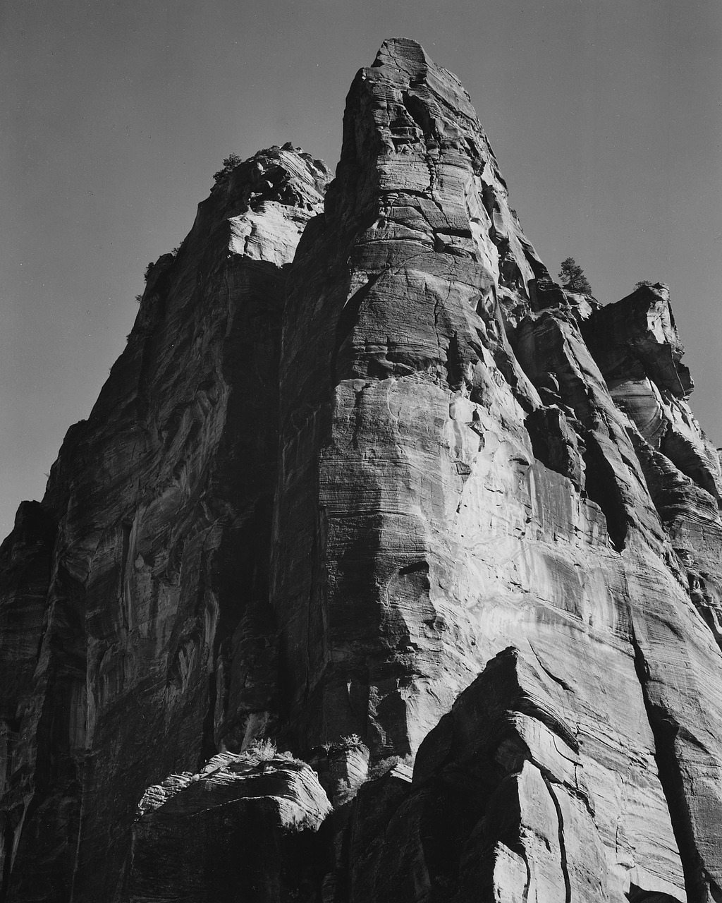 Sion Nacionalinis Parkas, Utah, 1941, Juoda Ir Balta, Kalnas, Smailės, Susivienijimai, Dangus, Debesys, Gamta