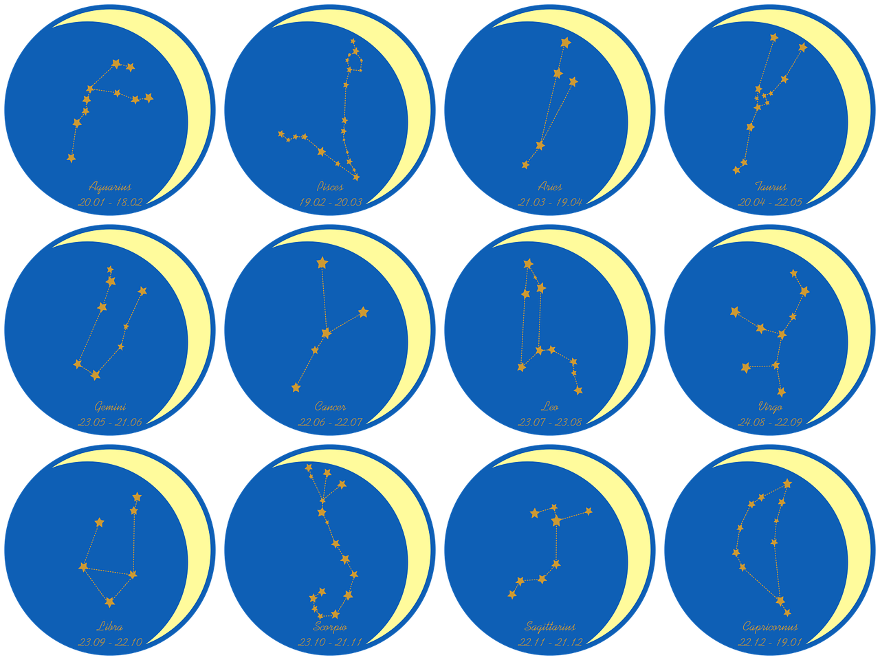 Zodiako Ženklas, Žvaigždynas, Įžymybės, Mėnulis, Žvaigždė, Zodiako, Naktinis Dangus, Mėnulis, Akvariumas, Žuvis