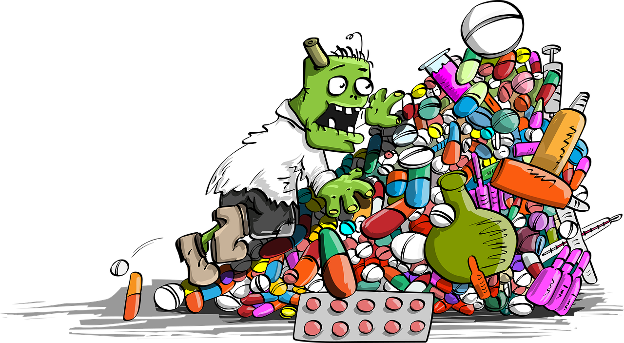 Zombie, Tabletės, Sumušimas, Kalnas, Vaistas, Tabletes, Lemputė, Animacinis Filmas, Nemokamos Nuotraukos,  Nemokama Licenzija