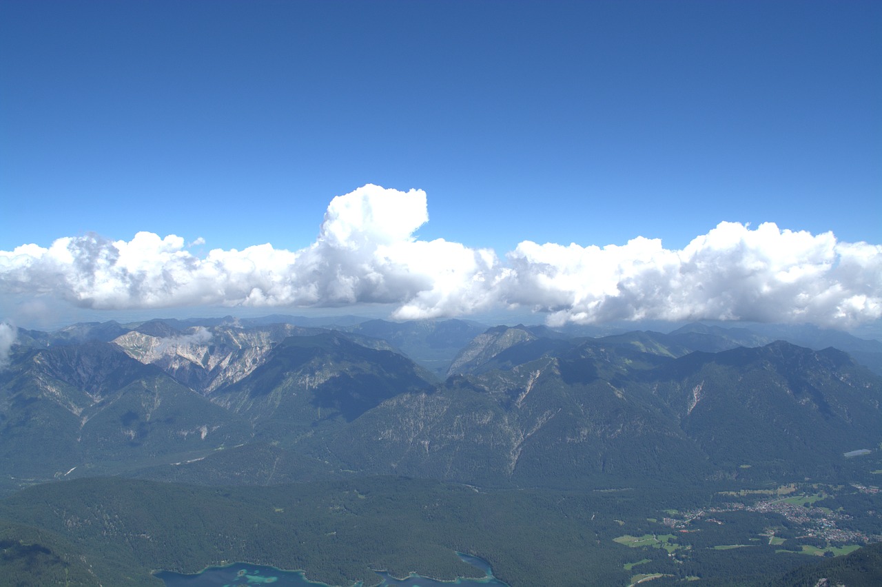 Zugspitze, Wetterstein Kalnai, Far Right, Rytų Alpės, Zwölferkogel, Kalnai, Alpių, Perspektyva, Kalnų, Rokas