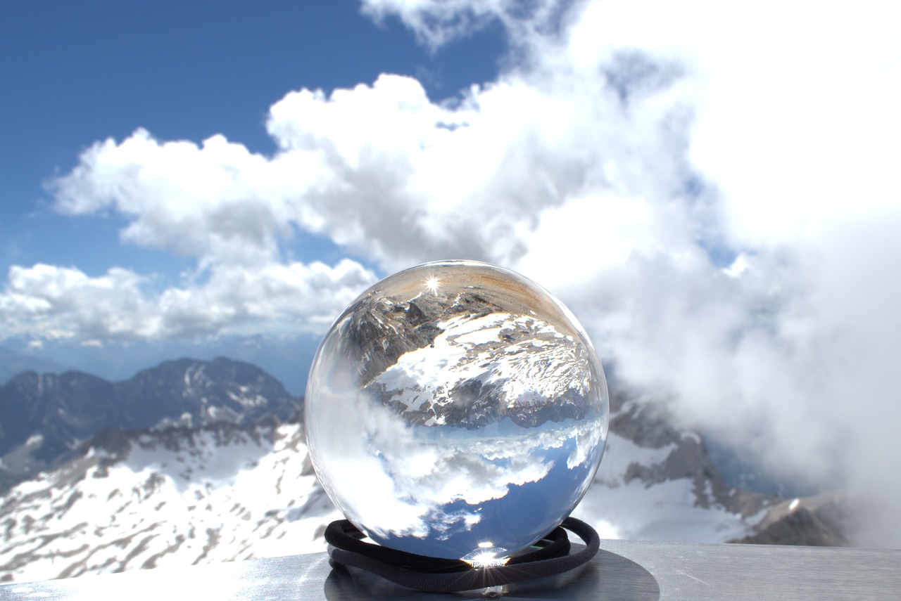 Zugspitze, Pasaulio Vaizdas, Stiklo Rutulys, Ledynas, Garmisch, Lauke, Sniegas, Tylus, Vaizdas, Šventė