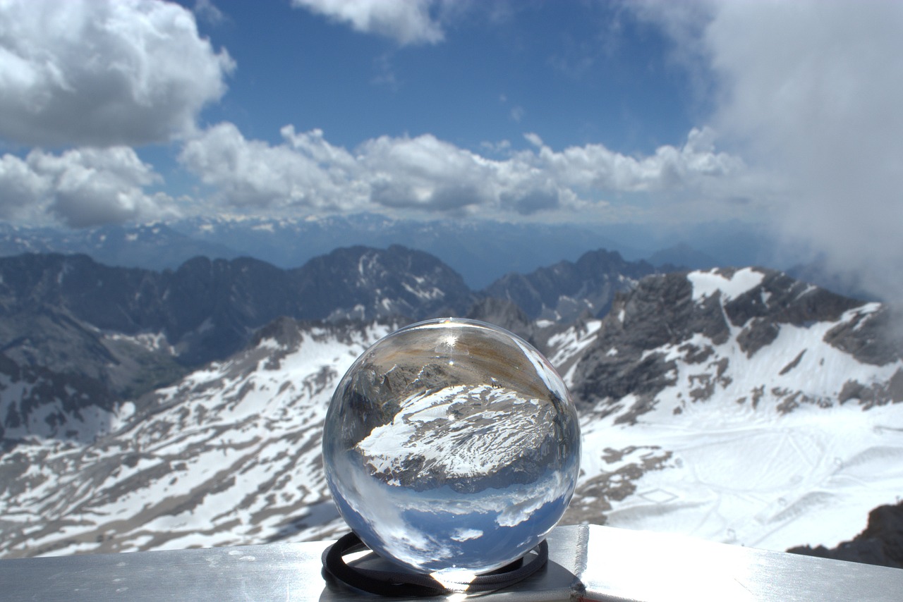 Zugspitze, Stiklo Rutulys, Pasaulio Vaizdas, Ledynas, Garmisch, Lauke, Sniegas, Tylus, Vaizdas, Šventė
