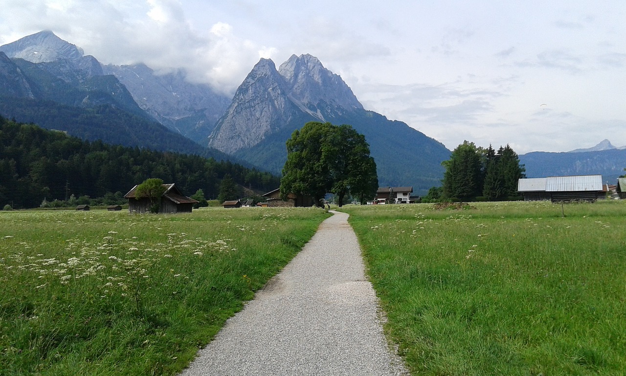 Zugspitze, Gamta, Dangus, Žygiai, Kalnai, Kraštovaizdis, Vasara, Debesys, Įvedimas, Zugspitze Kalnas