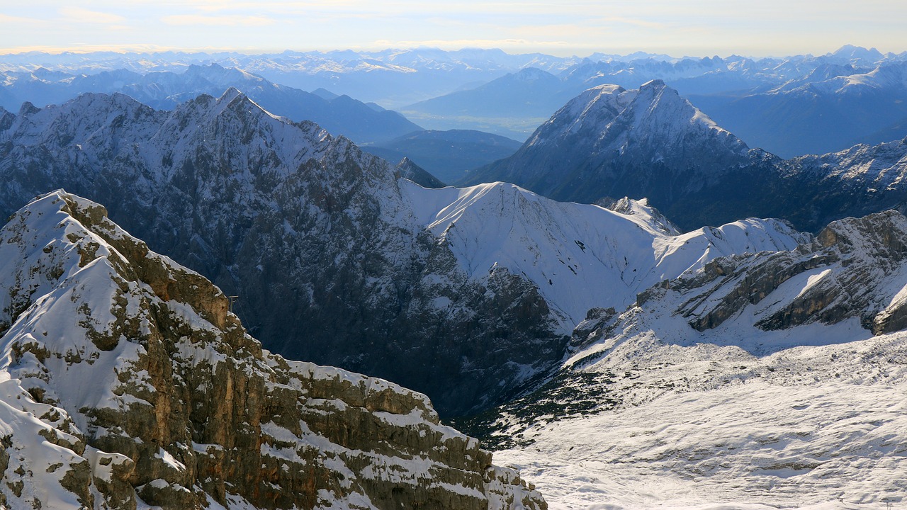 Zugspitze, Panorama, Saulės Šviesa, Kalnai, Alpės, Alpių, Alpių Kalnai, Aukštas Kalnas, Nemokamos Nuotraukos,  Nemokama Licenzija