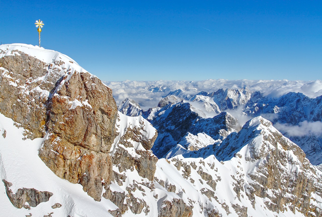 Zugspitze,  Summit,  Alpine,  Kalnai,  Perspektyvos,  Vokietija,  Kaina,  Kirsti,  Orai Akmuo,  Sniegas