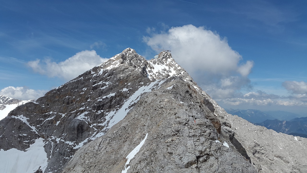 Zugspitze,  Arête,  Kraigas,  Uolienų Kalnelis,  Zugspitze Masyvas,  Kalnai,  Alpių,  Oras Akmuo,  Wetterstein Masyvas,  Ostallgäu