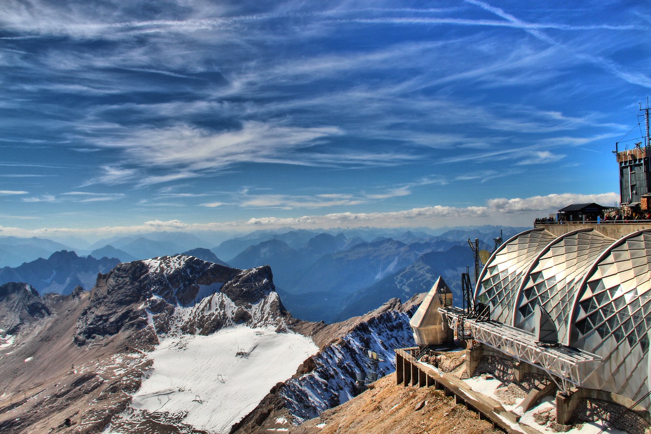 Zugspitze, Kalnas, Alpių, Aukščiausiojo Lygio Susitikimas, Kraštovaizdis, Zugspitze Masyvas, Bavarija, Ostallgäu, Allgäu, Dangus