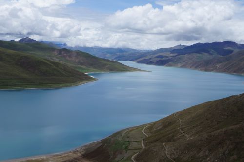 Tibetas,  Yamdrok,  Ežeras,  Mėlynas,  Yamdrok