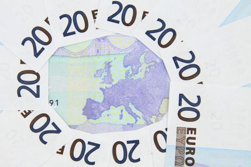 Fonas,  Bankas,  Banknotas,  Sąskaitą,  Verslas,  Pinigai,  Kreditas,  Valiuta,  Euras,  Europa,  Europietis,  Finansai,  Pinigai,  Pastaba,  Popierius,  Dvidešimt,  Mėlynas,  Euro Euro
