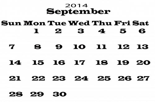 September,  2014,  Kalendorius,  Šablonas,  Metai,  Data,  Datas,  Dienoraštis,  Planuotojas,  Mėnuo,  Juoda,  Balta,  Fonas,  Iliustracijos,  2014 M. Kalendorinis Rugsėjo Mėn. Šablonas