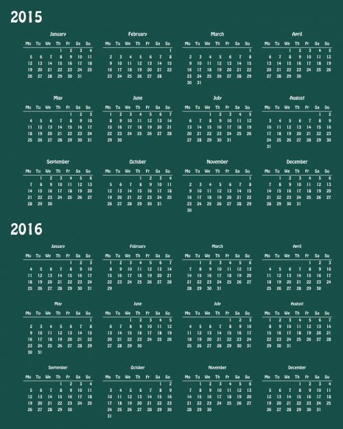 2015 & Nbsp,  Kalendorius,  2016 & Nbsp,  Kalendorius,  2015 M.,  2016,  Kalendorius,  Spausdinama,  Šablonas,  2015-2016 Kalendorius