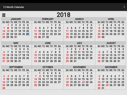 Paprastas,  2018,  Metinis,  Kalendorius,  12,  Mėnesių,  2018 Kalendorius