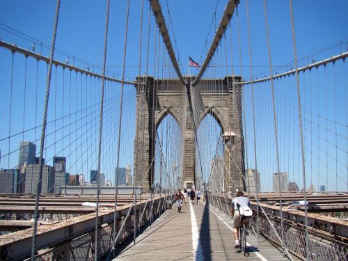 Tiltas,  Brooklynas,  Takas,  Bokštas,  Vėliava,  Žmonės,  Pastatas,  Miestas,  Architektūra,  Panorama,  Ekskursija Pėsčiomis