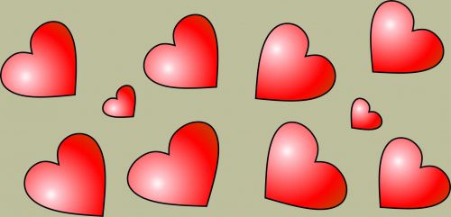 Penki,  Raudona,  Širdis,  Meilė,  Valentines,  Draugystė,  Šiluma,  Veidrodis,  Pilka & Nbsp,  Fonas,  5 Raudonos Širdys Atspindi 2