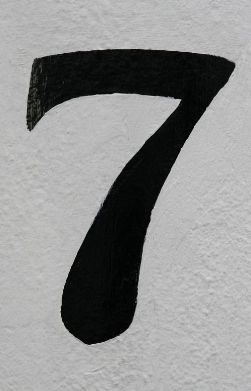 Numeris, 7, Abstraktus, Adresas, Septyni, Kaligrafija