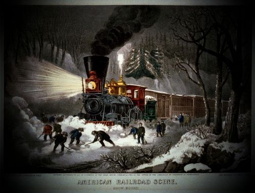 Amerikietis,  Traukinys,  Vintage,  Sniegas,  Oras,  Kraštovaizdis,  Amerikietiška Geležinkelio Sritis