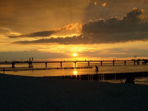 Abendstimmung, Mergaitė, Besileidžianti Saulė, Auksas, Romantika, Zingst