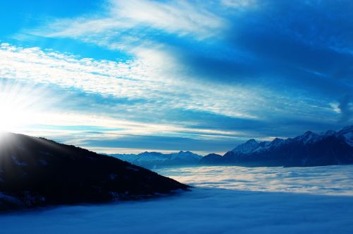 Virš Debesų, Dangus, Tyrol, Austria, Mėlynas, Debesų Danga, Debesys, Selva Marine, Vasara