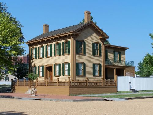 Abraham Lincoln, Namas, Namai, Istorinis, Paskirties Vietos, Orientyras, Architektūra, Lauke, Springfield, Illinois