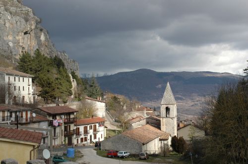 Abruzzo, Borgo, Kraštovaizdis, Dangus, Pilka