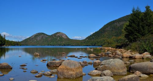 Akadija, Maine, Ežeras, Lauke, Kraštovaizdis, Usa