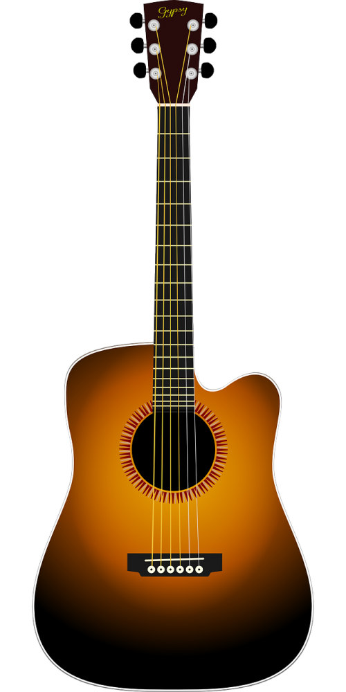 Akustinė Gitara, Gitara, Akustinė, Muzika, Muzikinis, Instrumentas, Garsas, Dreadnought, Nemokama Vektorinė Grafika