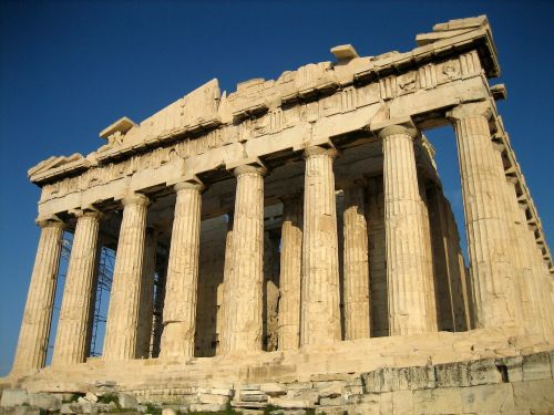 Akropolis, Šventykla, Partenonas, Atėnas, Šventyklos Kompleksas, Stulpelis, Graikų Kalba, Graikija, Senovinis