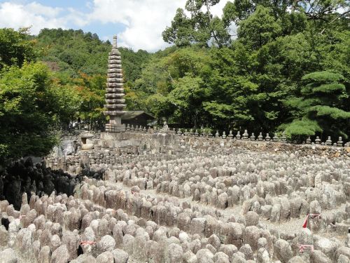 Adashino Nenbutsuji, Kyoto, Japonija, Budizmo Šventykla, Statulos, Struktūra, Bokštas, Istorinis, Religinis