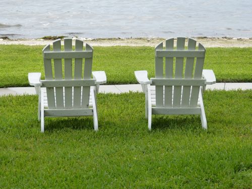 Adirondack Kėdės, Ežeras, Atsipalaiduoti, Mediniai Kėdės, Florida, Vasara, Kėdės, Atostogos