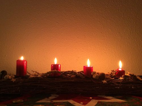 Adventas, Kalėdos, Žvakidė, Žvakė, Šviesa, Ugnis