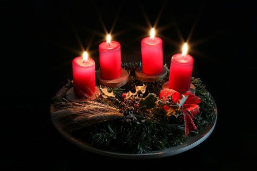 Adventas, Kalėdos, Žvakė, Atvykimo Vainikas, Kalėdų Laikas, Žvakių Šviesa, Raudona Žvakė