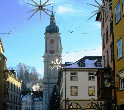 Adventas, Kalėdų Laikas, Atmosfera, Gruodžio Mėn ., Romantika, Klosterkiirche, St Gallen, Šveicarija