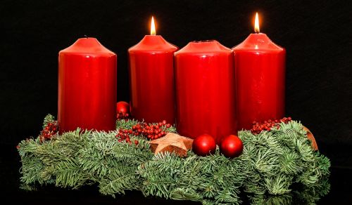 Atvykimo Vainikas, Adventas, Kalėdų Papuošalai, Žvakės, Antroji Žvakė, Šviesa, Liepsna, Kontempliatyvas, Žvakių Šviesa, Kalėdos, Prieš Kalėdas