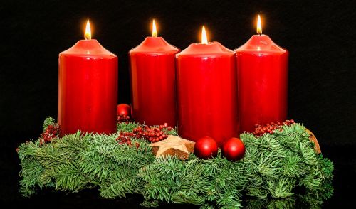 Atvykimo Vainikas, Adventas, Kalėdų Papuošalai, Žvakės, Ketvirta Žvakė, Šviesa, Liepsna, Kontempliatyvas, Žvakių Šviesa, Kalėdos, Prieš Kalėdas