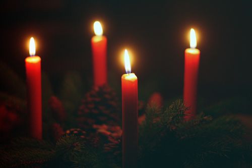 Atvykimo Vainikas, Ketvirtasis Atėjimas, Žvakės, Ketvirta Žvakė, Kalėdų Laikas, Žvakių Šviesa, Kalėdos, Adventas, Kontempliatyvas, Išdėstymas, Raudona, Adventlich, Žvakių Liepsna, Gruodžio Mėn .