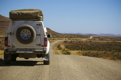 Nuotykis, Namibija, Jeep, Žvyro Kelias