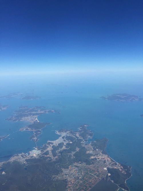 Aerofoto Nuotrauka, Jeju, Dangus, Skrydis, Sala, Vandenynas
