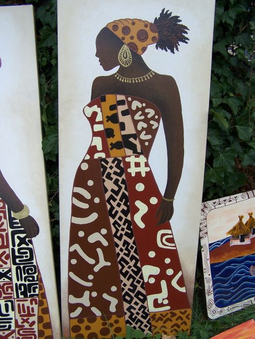 Afrika, Vaizdas, Menas, Piešimas, Moteris, Africas, Modelis