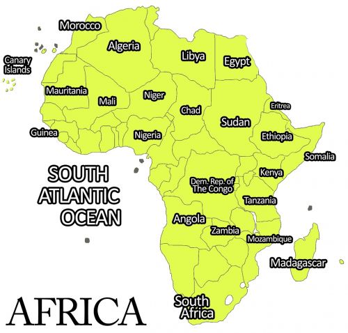 Afrika, Žemynas, Africa Map, Pasaulis, Visuotinis, Žemėlapis, Geografija