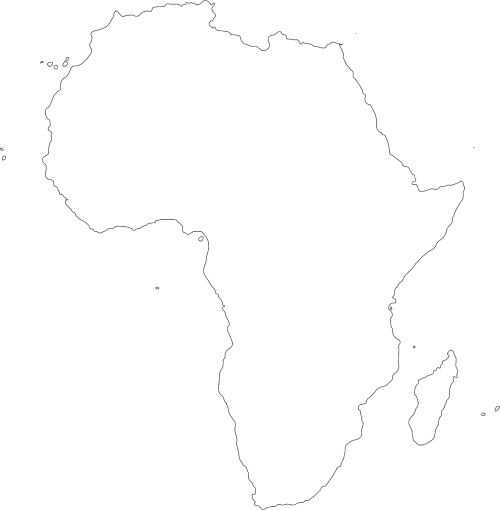 Afrika, Žemynas, Žemėlapis, Kontūrai, Madagaskaras, Nemokama Vektorinė Grafika