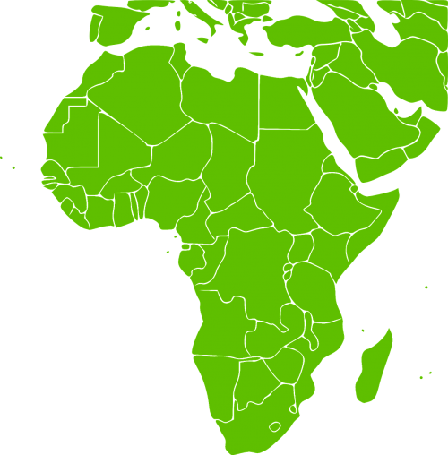 Afrika, Žemynas, Žalias, Žemėlapis, Šalyse, Valstijos, Nemokama Vektorinė Grafika