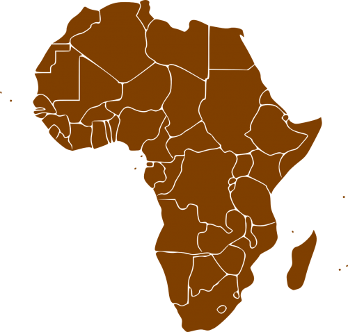 Afrika, Žemynas, Žemėlapis, Ruda, Valstijos, Nemokama Vektorinė Grafika